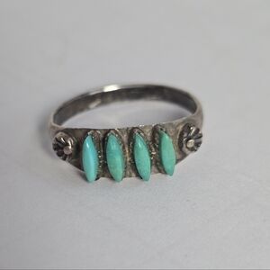 Vintage Paloma Turquoise Zuni Ring 7